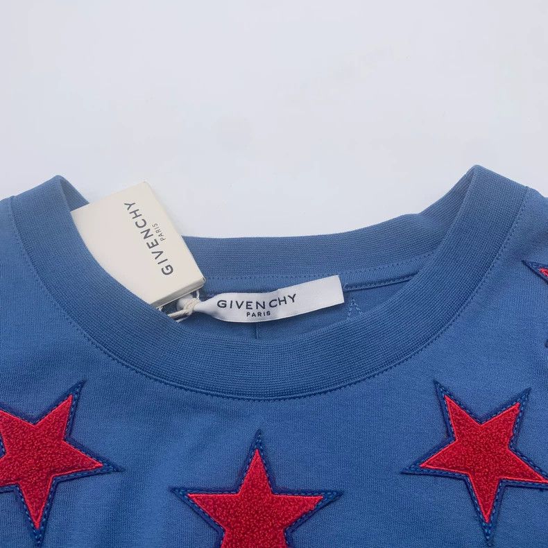 Givenchy GIVENCHY Blue Star Embroidered T-Shirt - dmc Size US XL / EU 56 / 4 - 5 Thumbnail