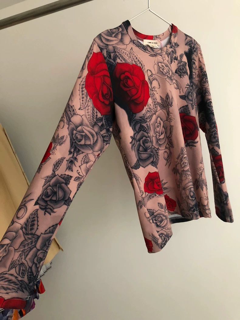 Comme des Garcons Comme des Garçons Rose Tattoo Long Sleeve Top - dmc Size US S / EU 44-46 / 1 - 5 Thumbnail