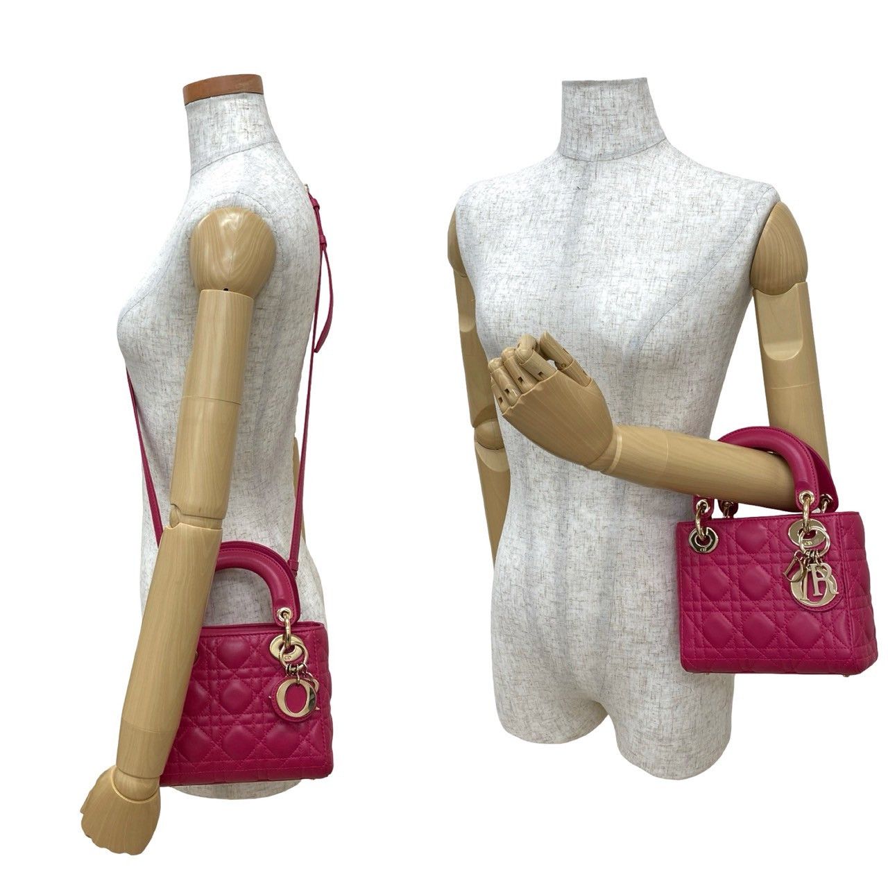 Dior Christian Dior Lady Dior Leather 2way Bag Leather Shoulder Bag