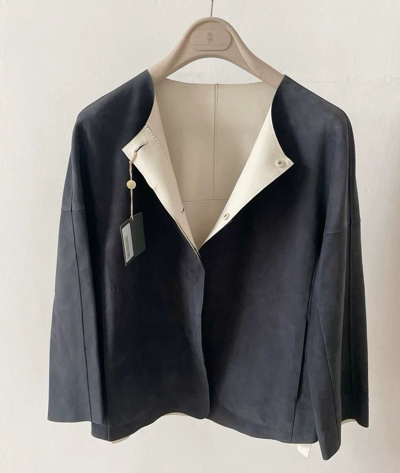 Loro Piana Loro Piana Ink Blue Lambskin Leather Top - dmc Size US S / EU 44-46 / 1 - 3 Thumbnail
