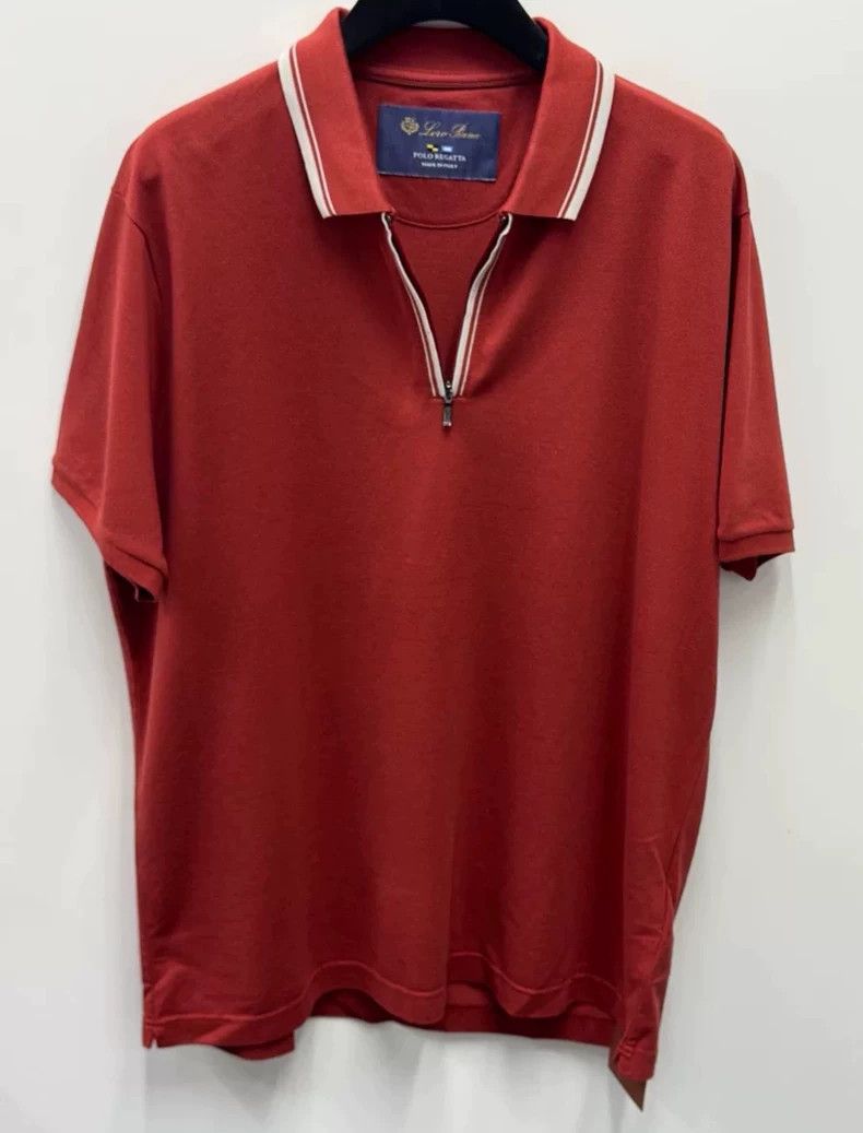 Loro Piana Loro Piana Red Stripe Short Sleeve Polo - dmc Size US M / EU 48-50 / 2 - 2 Thumbnail