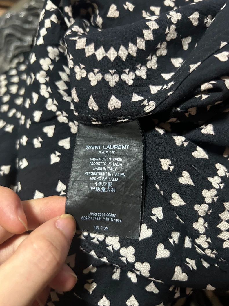 Saint Laurent Paris Saint Laurent Heart Poker Print Shirt - dmc Size US M / EU 48-50 / 2 - 6 Thumbnail