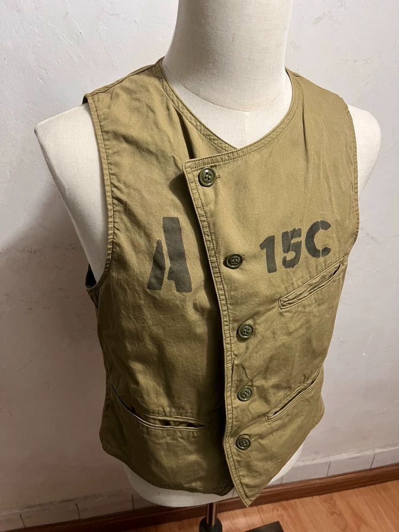 Freewheelers Military Style Beige Vest with Buttons Size US S / EU 44-46 / 1 - 2 Thumbnail