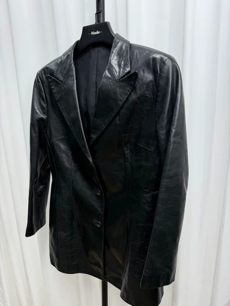 Yohji Yamamoto Yohji Yamamoto Black Leather Jacket- DMC Size US M / EU 48-50 / 2 - 2 Thumbnail