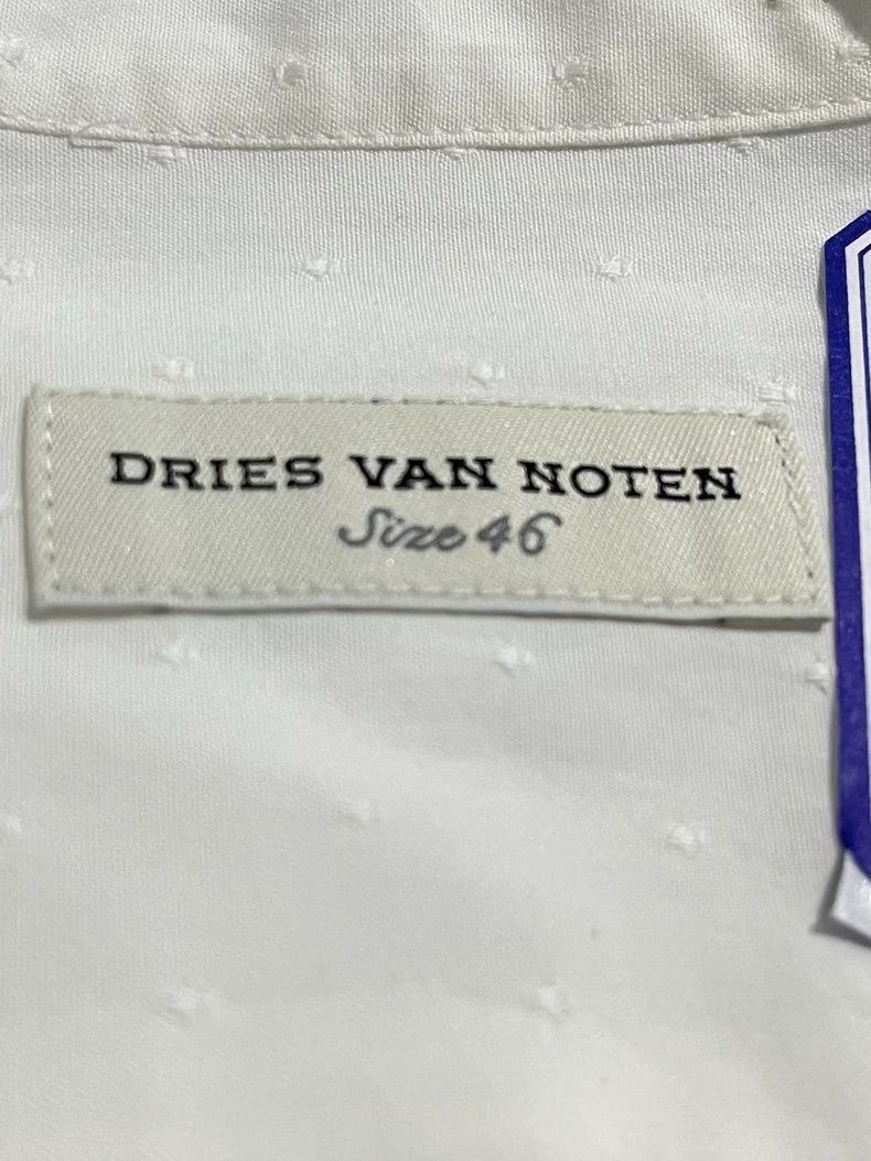 Dries Van Noten Comfortable White Men's Shirt with Small Collar Size US M / EU 48-50 / 2 - 3 Thumbnail