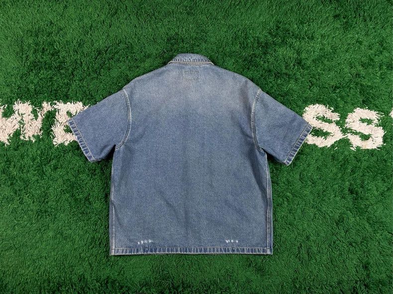 Prada PRADA Distressed Denim Short Sleeve Shirt - dmc Size US L / EU 52-54 / 3 - 2 Thumbnail