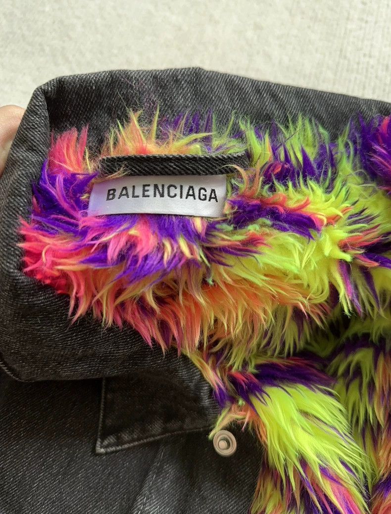 Balenciaga Balenciaga Colorful Fur Denim Jacket - dmc Size US L / EU 52-54 / 3 - 3 Thumbnail
