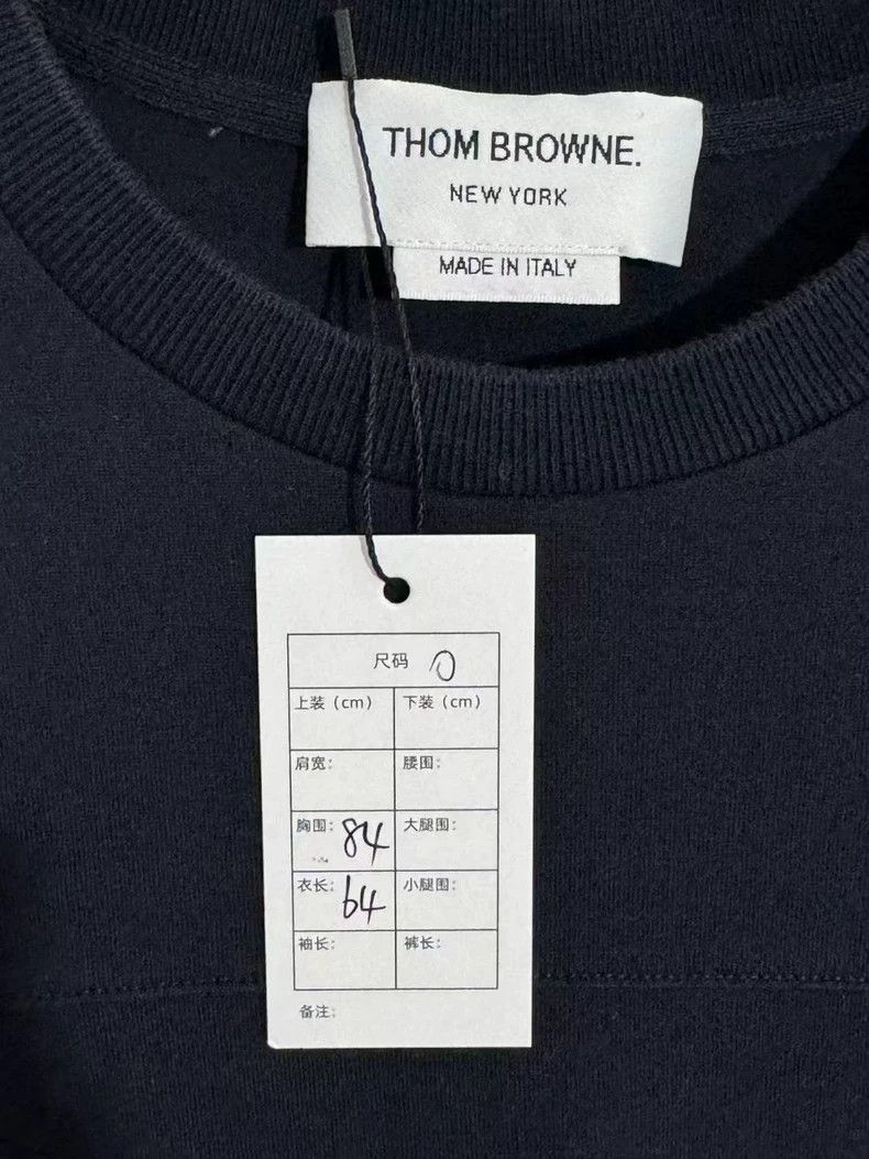Thom Browne Thom Browne Navy Short Sleeve Logo T-Shirt - dmc Size US XXS / EU 40 - 2 Thumbnail