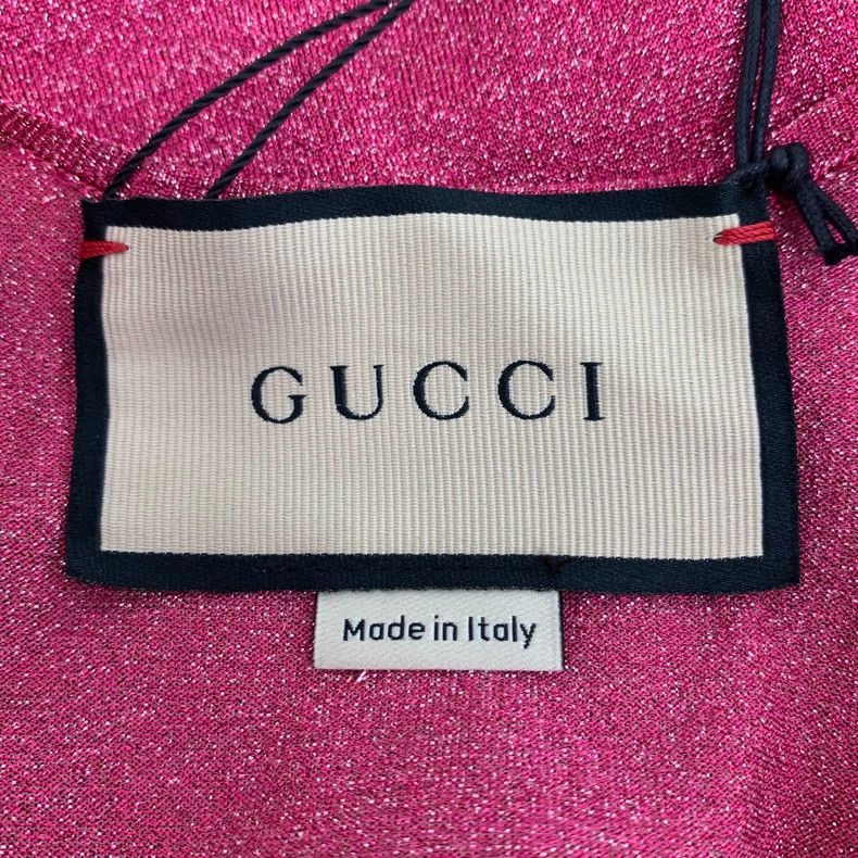 Gucci Pink Glitter Long Sleeve Bow Tie Top - dmc Size US XS / EU 42 / 0 - 5 Thumbnail