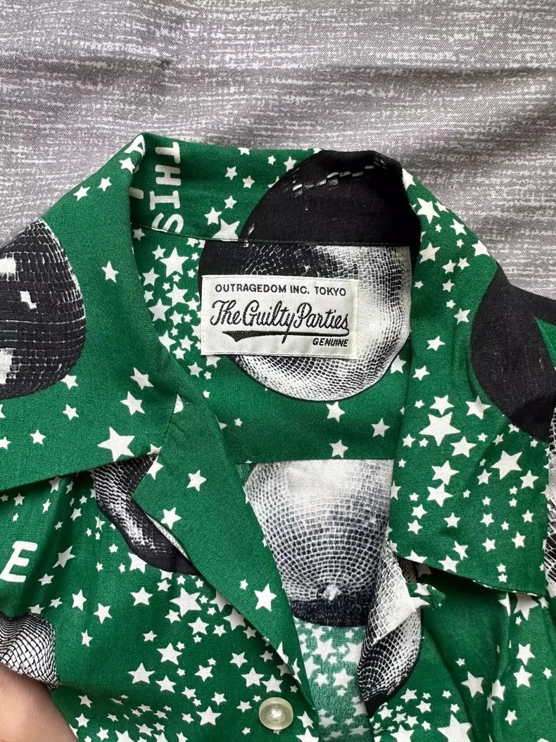 Wacko Maria Green Disco Ball Hawaiian Shirt - dmc