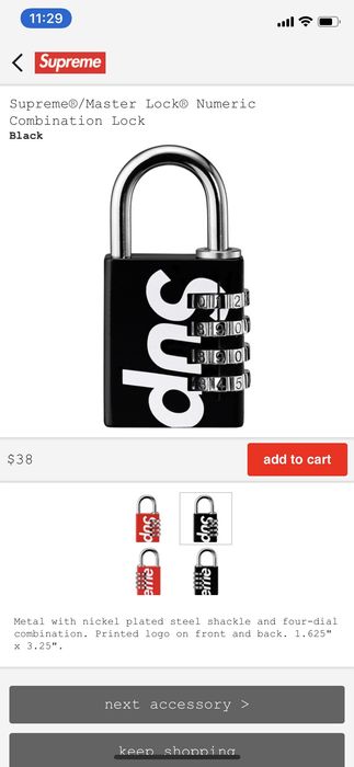 Supreme Supreme master lock numeric combination lock | Grailed