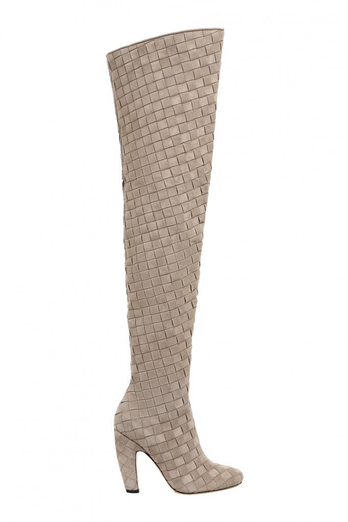 Bottega Veneta $4K VALUE Over the knee Intercciato Boots Size US 7 / IT 37 - 2 Thumbnail