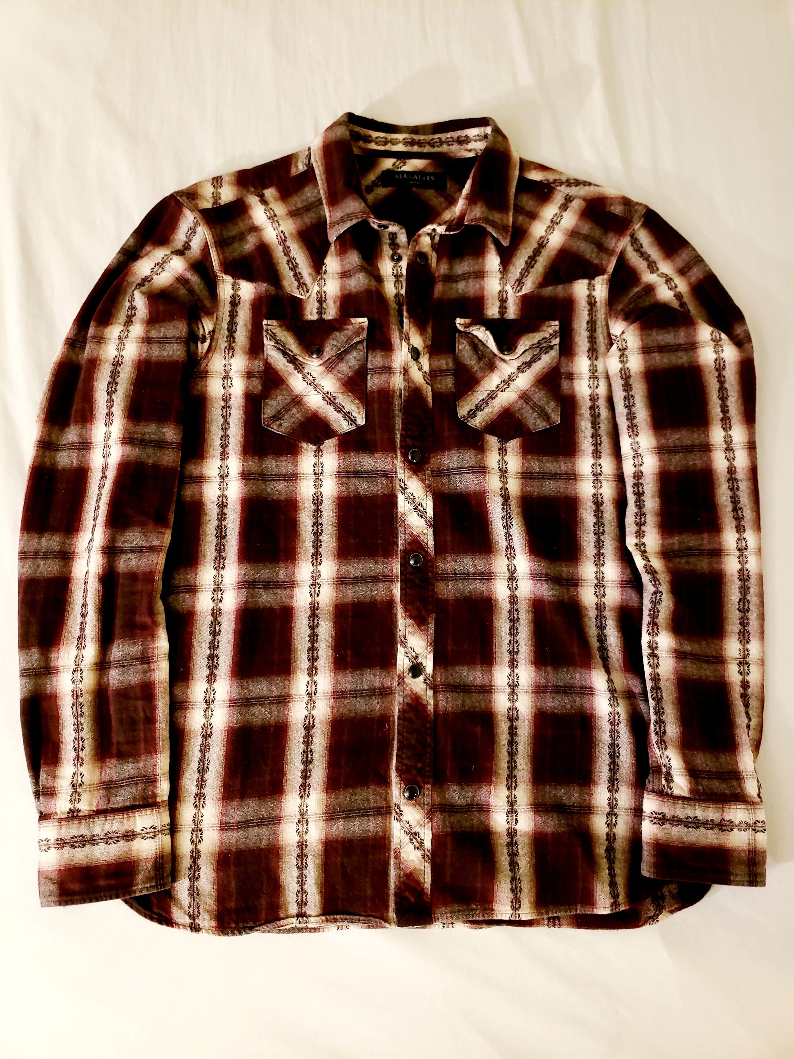 Allsaints Allsaints Hellertown Flannel Red Black White Size US S / EU 44-46 / 1 - 2 Thumbnail