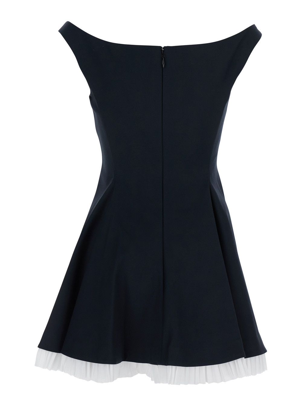 Simkhai 'Dorothie' Black Off-Shoulder Mini Dress with Contrasting Hem in Cotton Blend Stretch Woman Size M / US 6-8 / IT 42-44 - 2 Thumbnail