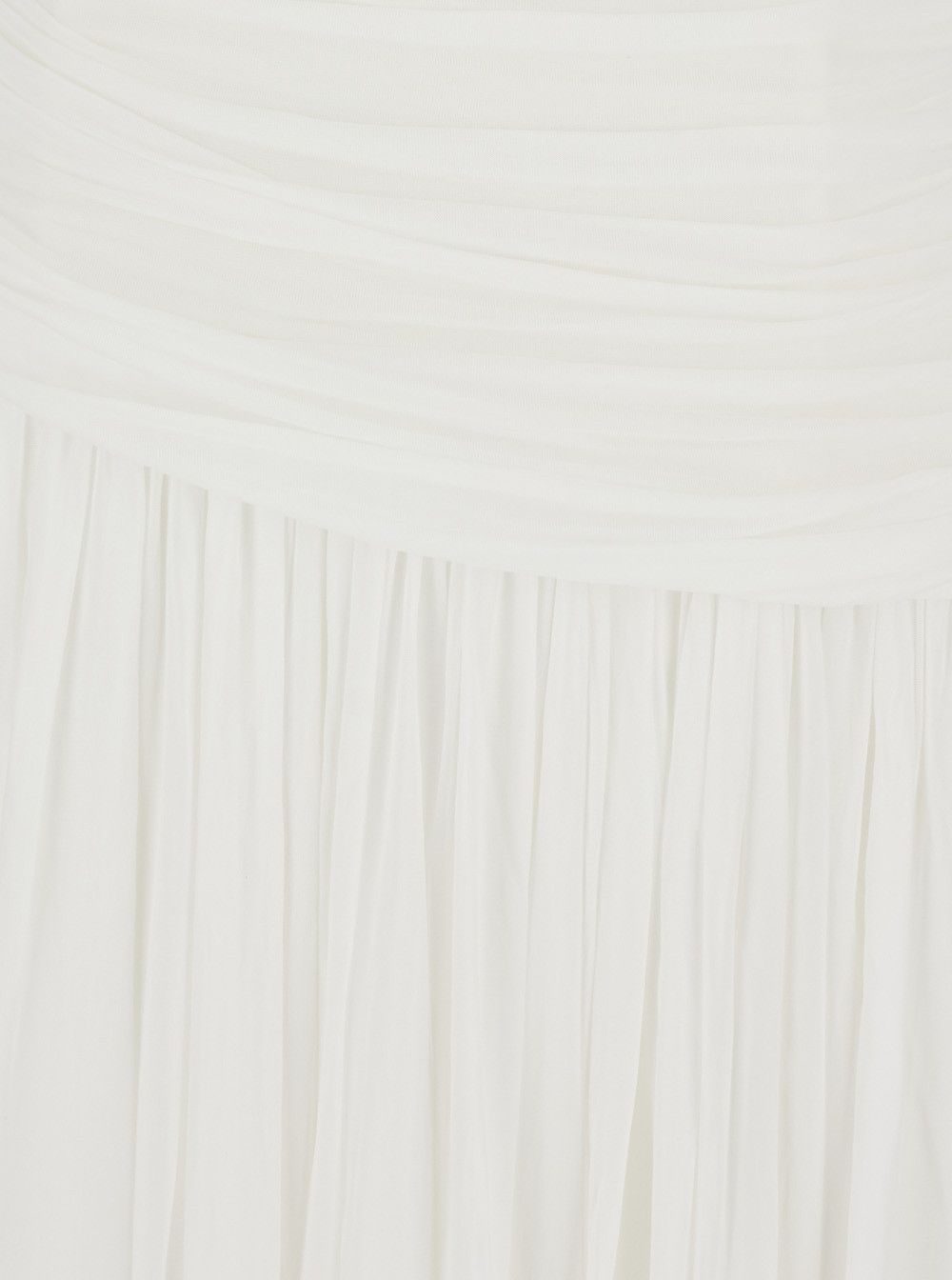 Simkhai 'Rhiannon' White One-Shoulder Midi Dress with Gathered Bodice and Pleated Skirt in Tech Fabric Woman Size XL / US 12-14 / IT 48-50 - 3 Thumbnail