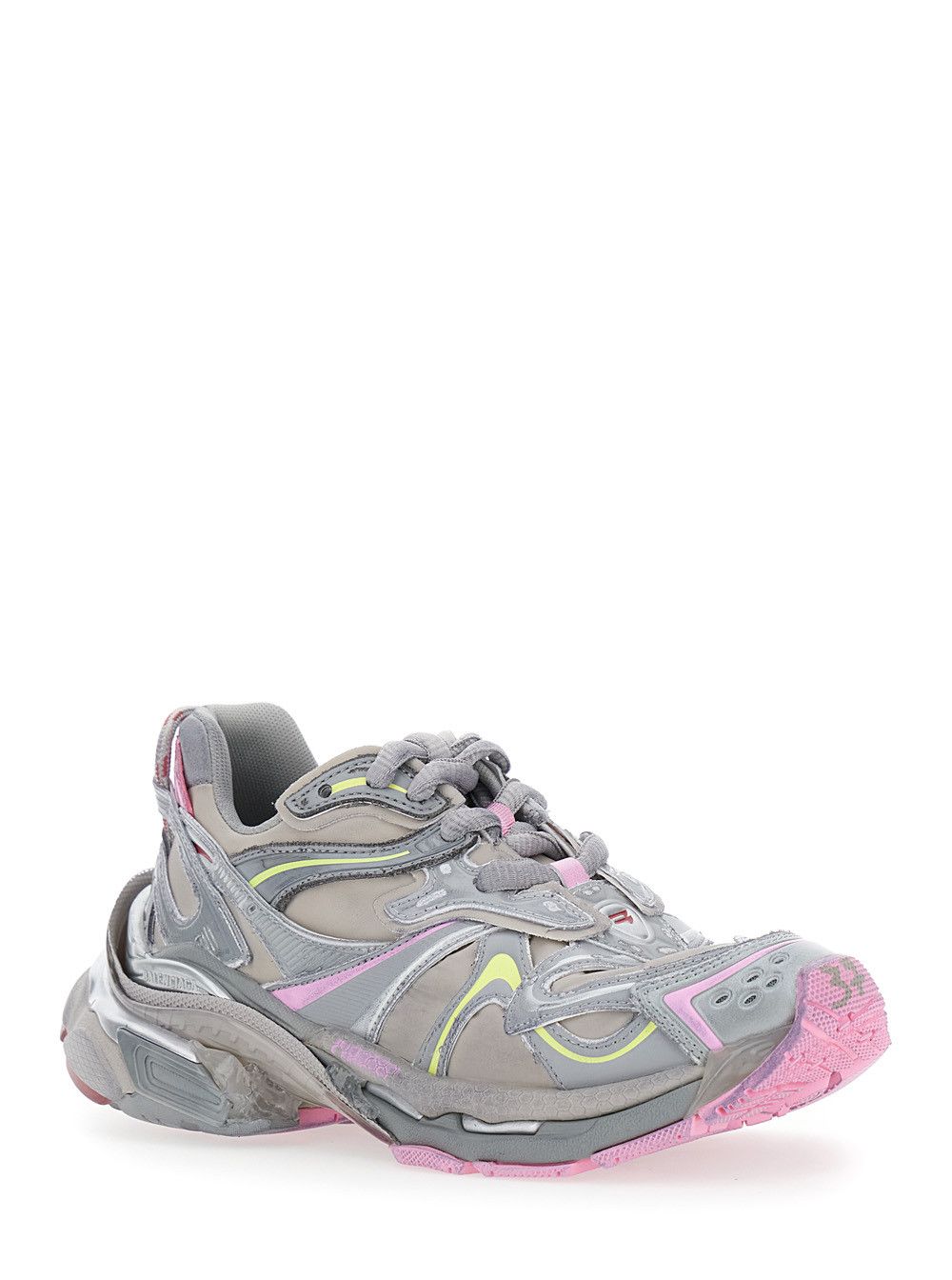 Balenciaga 'Runner 2' Beige Sneaker with Embossed Logo in Mesh and Nylon Woman Size US 9 / IT 39 - 2 Thumbnail