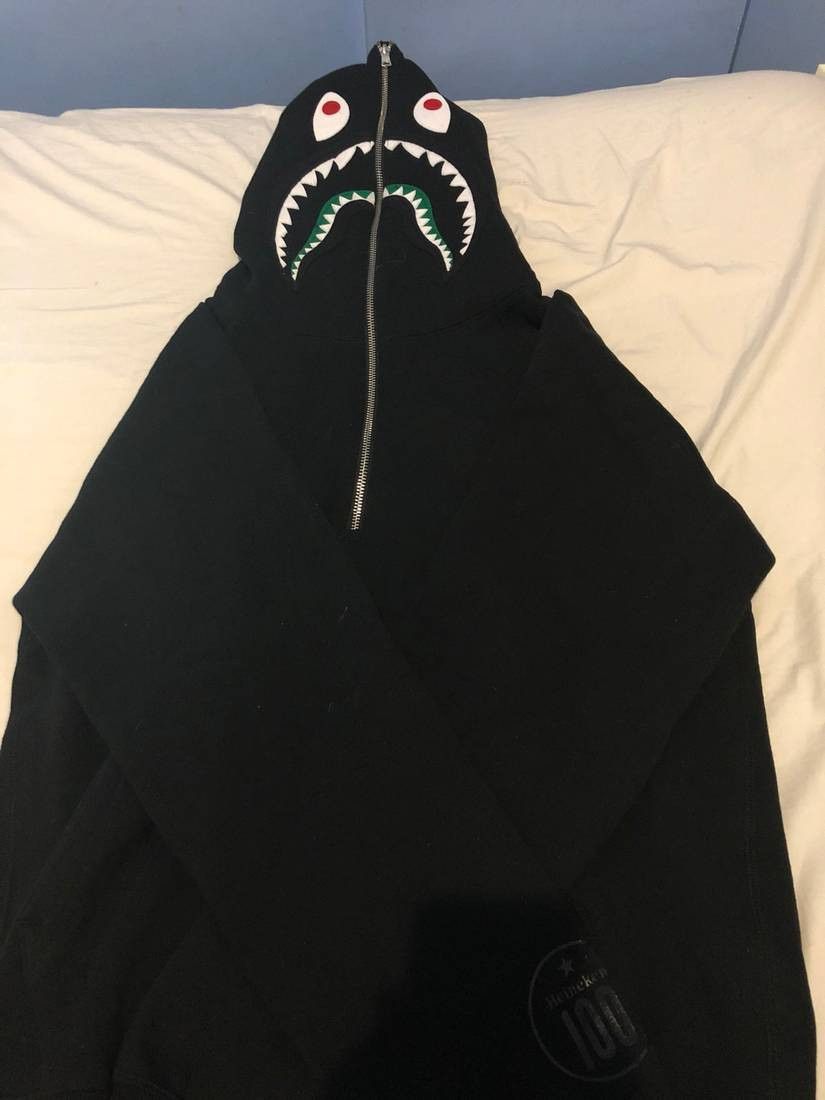 Bape Bape and Heineken 1 4 Zip Hoodie Grailed