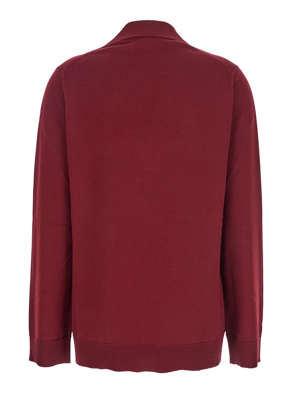 Gucci Bordeaux Polo Collar Sweater with GG Logo on the Front in Wool Woman Size M / US 6-8 / IT 42-44 - 2 Thumbnail