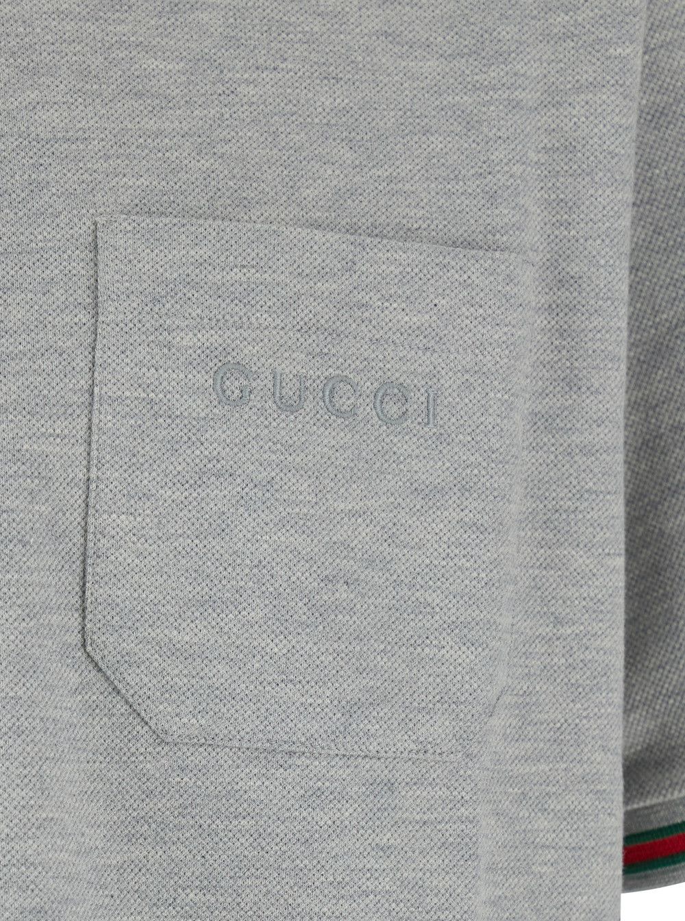 Gucci Polo with Web Detail and Lettering Logo on the Front in Grey Wool Blend for Men Size US XL / EU 56 / 4 - 3 Thumbnail