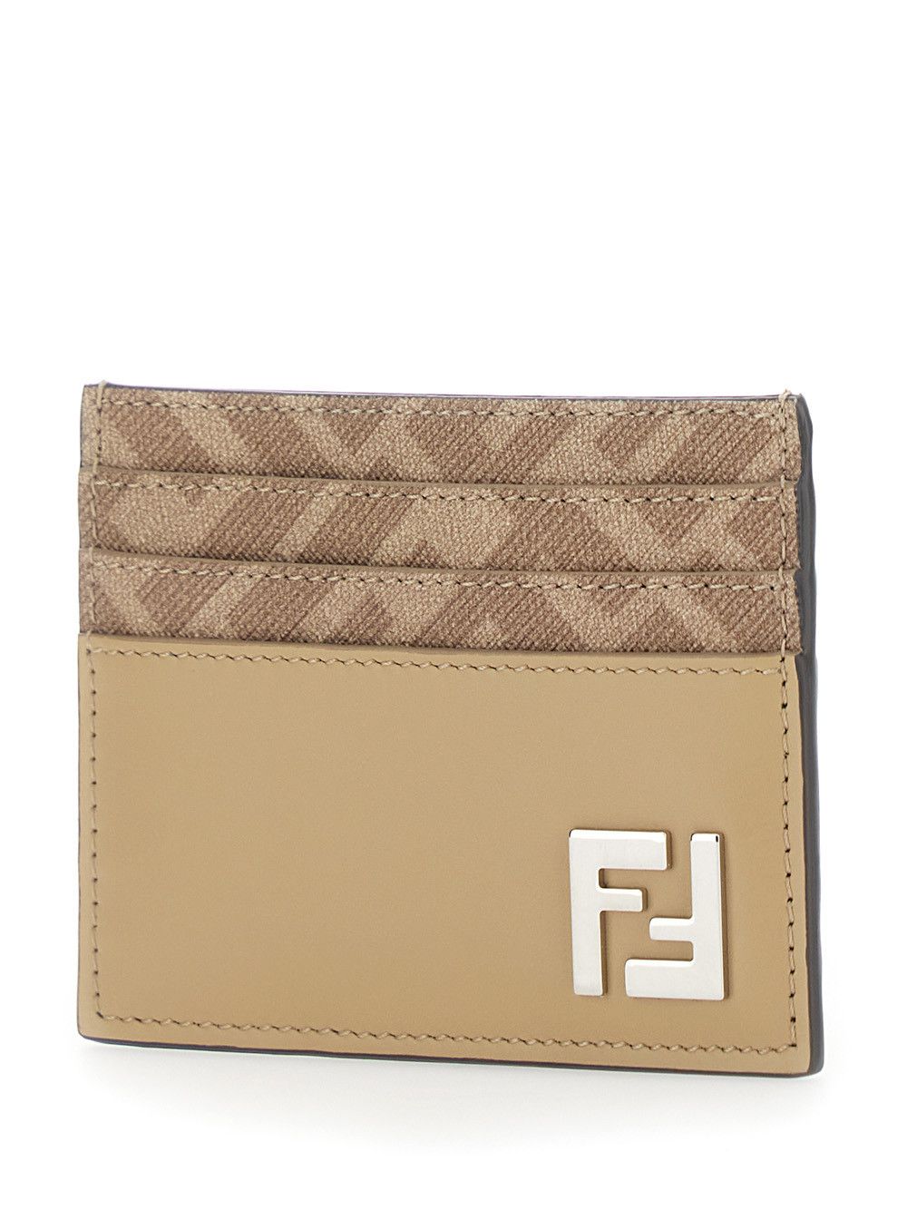 Fendi Beige Card Holder with FF Plaque on the Front in Leather Man Size ONE SIZE - 2 Thumbnail