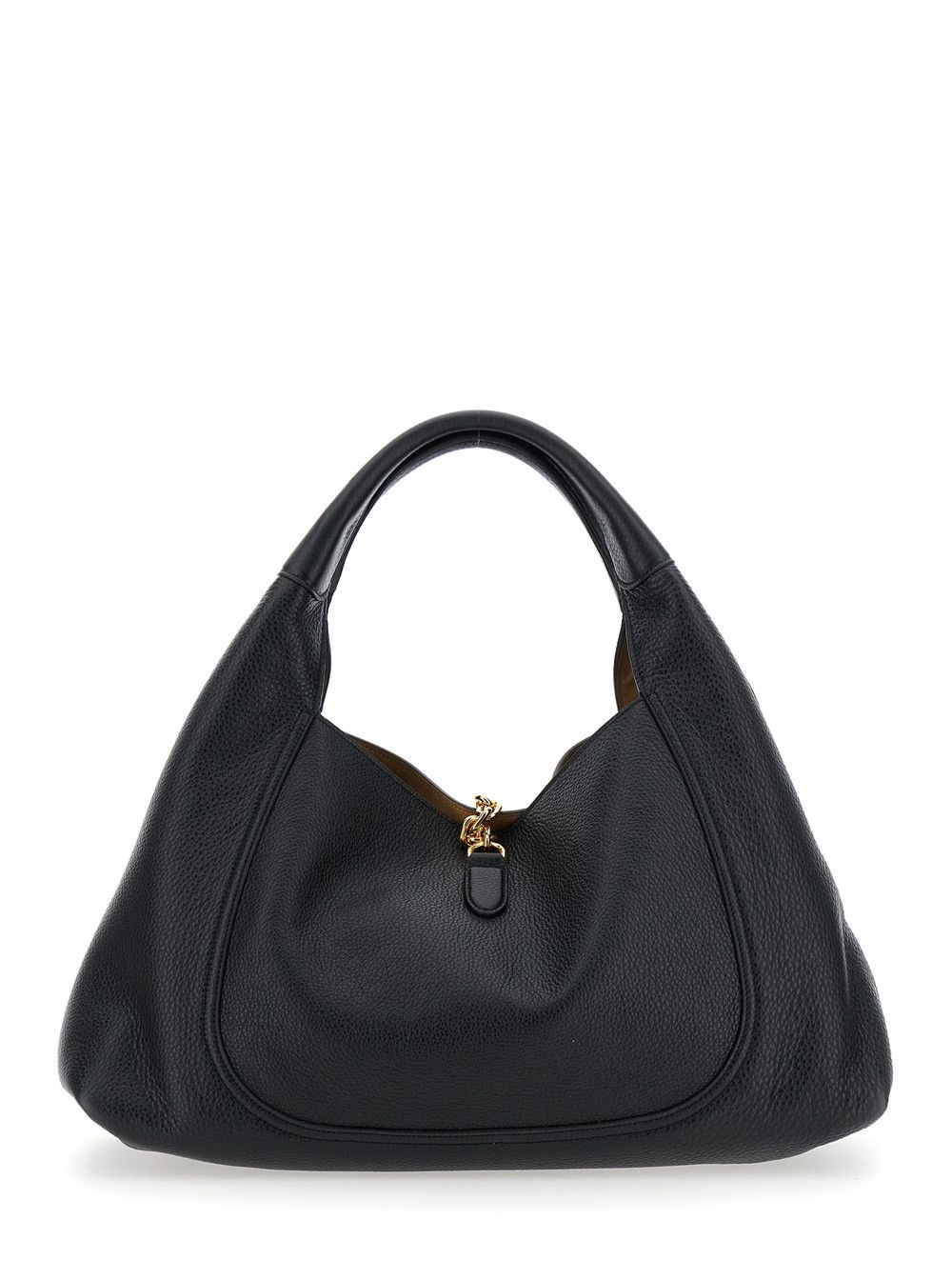 Gucci Black Shoulder Bag with Horsebit Closure in Grained Leather Woman Size ONE SIZE - 4 Thumbnail