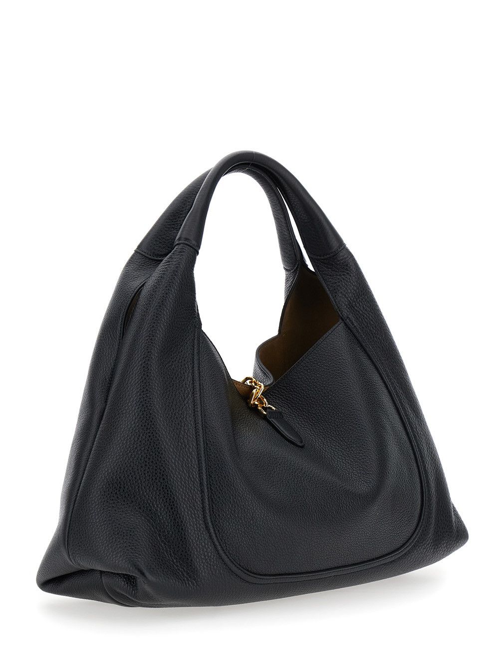 Gucci Black Shoulder Bag with Horsebit Closure in Grained Leather Woman Size ONE SIZE - 3 Thumbnail