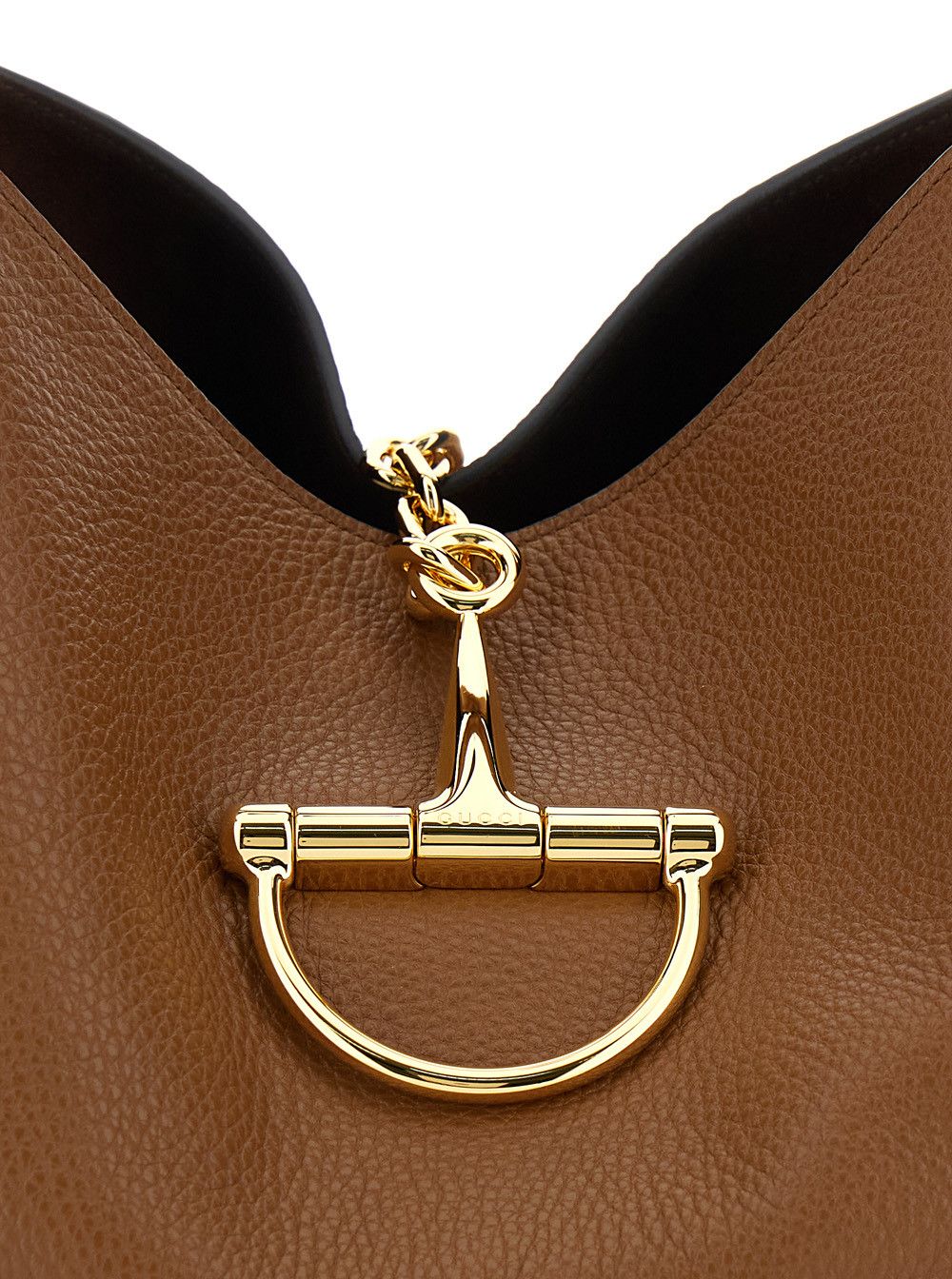 Gucci Brown Shoulder Bag with Horsebit Closure in Grained Leather Woman Size ONE SIZE - 6 Thumbnail