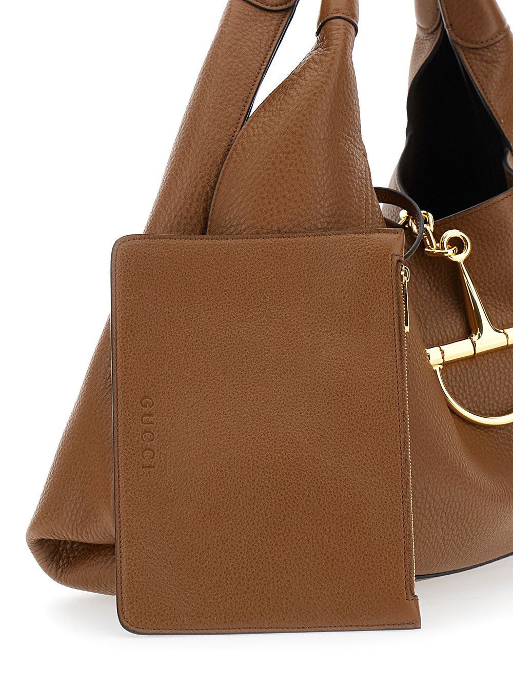 Gucci Brown Shoulder Bag with Horsebit Closure in Grained Leather Woman Size ONE SIZE - 5 Thumbnail