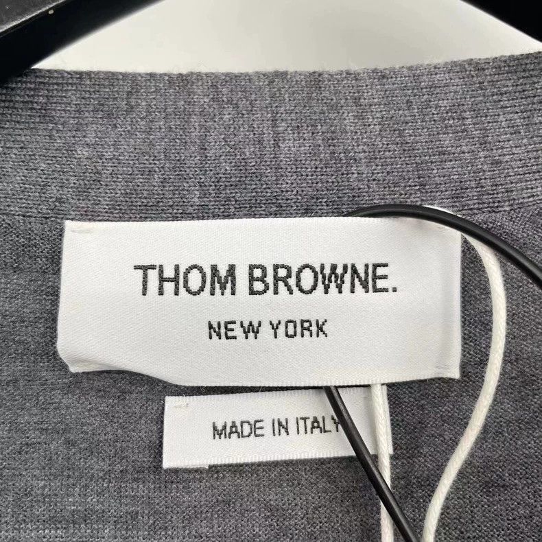 Thom Browne Thom Browne Grey Striped Wool Cardigan-dmc Size US M / EU 48-50 / 2 - 3 Thumbnail