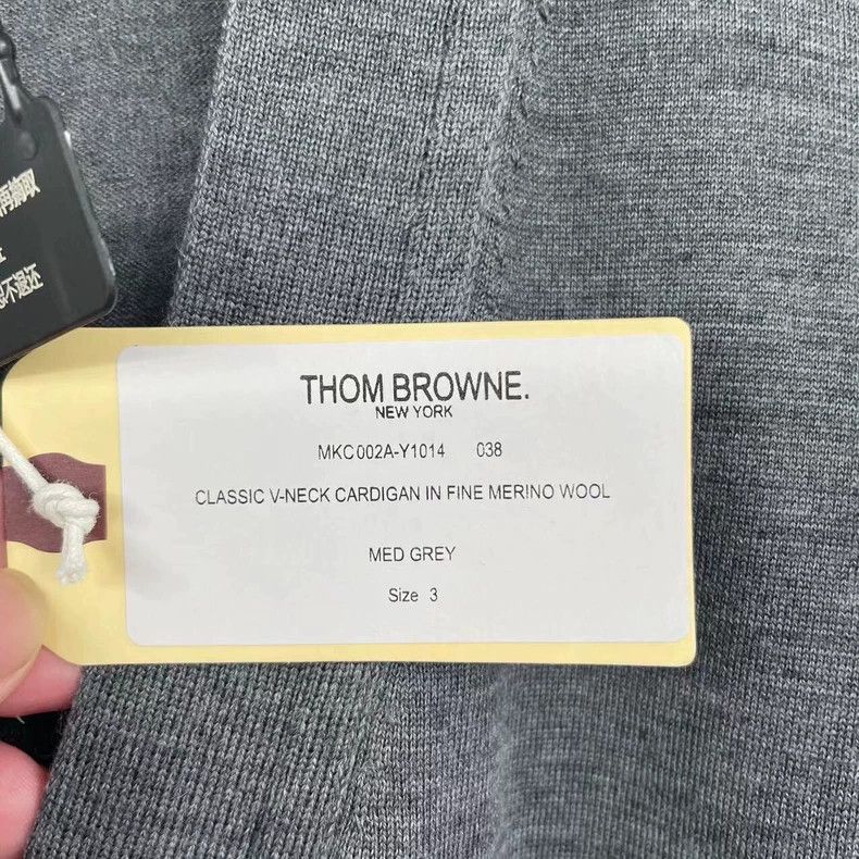 Thom Browne Thom Browne Grey Striped Wool Cardigan-dmc Size US M / EU 48-50 / 2 - 6 Thumbnail
