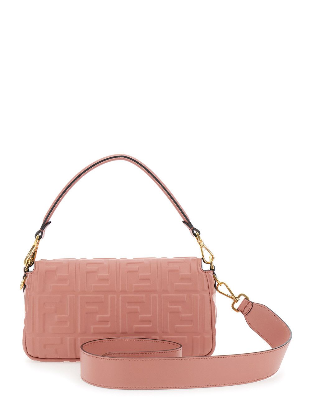 Fendi 'Baguette' Pink Shoulder Bag with Removable Shoulder Strap in FF Canvas Woman Size ONE SIZE - 4 Thumbnail