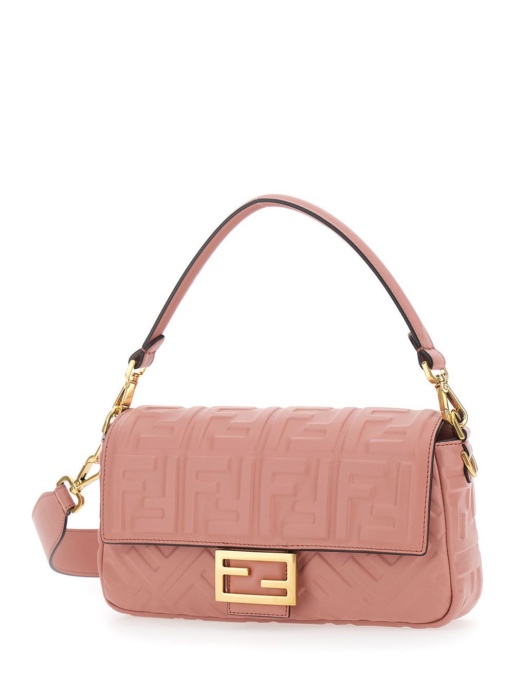 Fendi 'Baguette' Pink Shoulder Bag with Removable Shoulder Strap in FF Canvas Woman Size ONE SIZE - 2 Thumbnail
