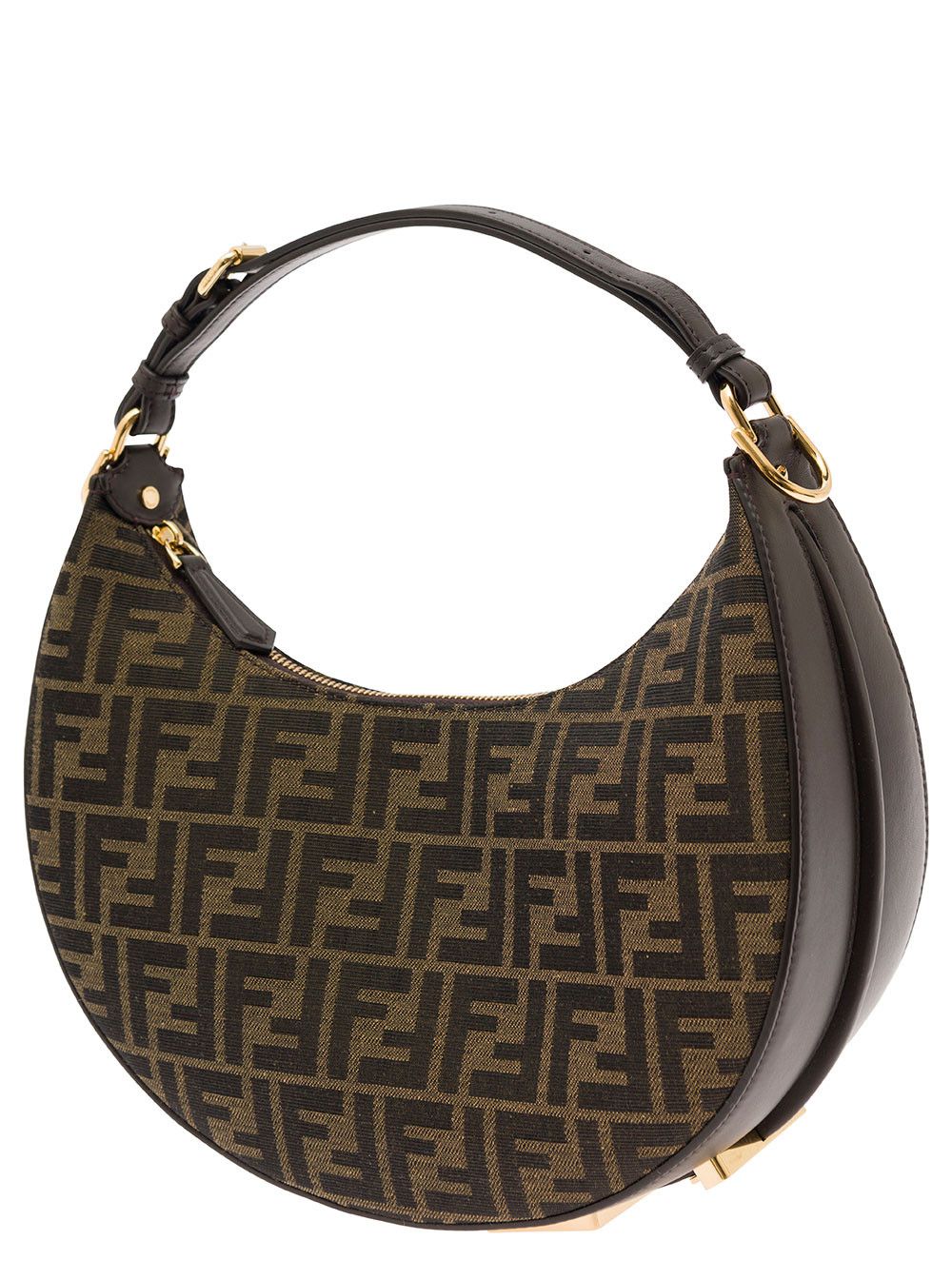 Fendi Fendigraphy Small Tote Bag with FF Motif in Brown Jacquard Fabric Size ONE SIZE - 2 Thumbnail