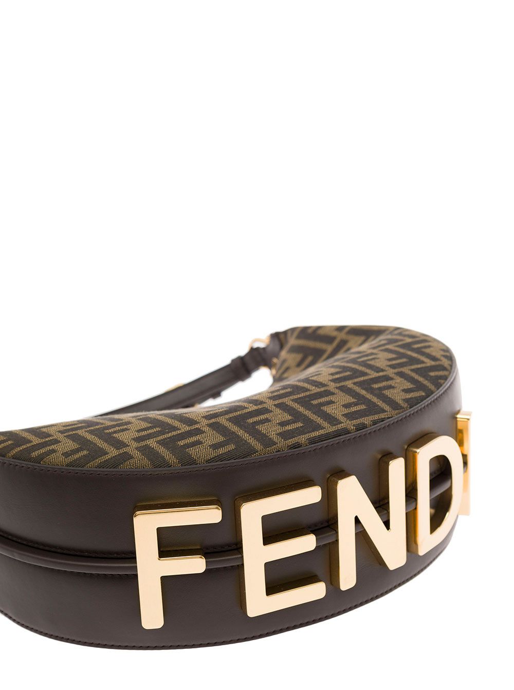 Fendi Fendigraphy Small Tote Bag with FF Motif in Brown Jacquard Fabric Size ONE SIZE - 5 Thumbnail