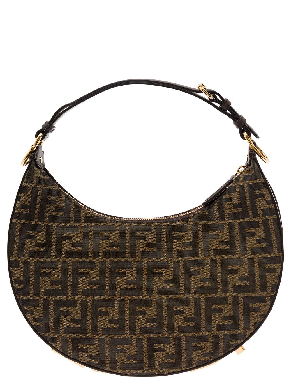 Fendi Fendigraphy Small Tote Bag with FF Motif in Brown Jacquard Fabric Size ONE SIZE - 4 Thumbnail