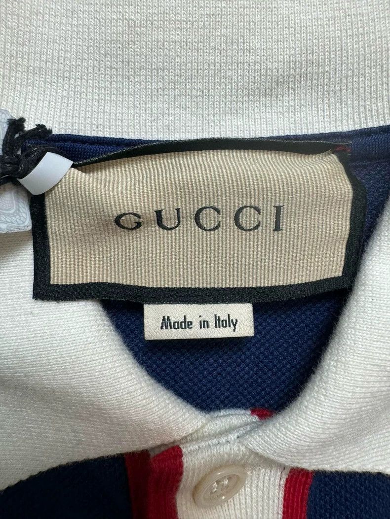 Gucci Gucci Blue Red Embroidered Logo Polo Shirt Size US M / EU 48-50 / 2 - 5 Thumbnail