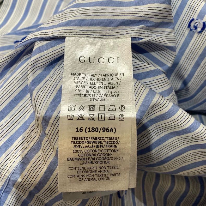 Gucci Gucci SS21 Blue Striped Long Sleeve Shirt Size US M / EU 48-50 / 2 - 4 Thumbnail