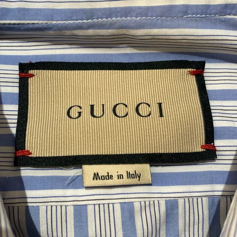 Gucci Gucci SS21 Blue Striped Long Sleeve Shirt Size US M / EU 48-50 / 2 - 3 Thumbnail