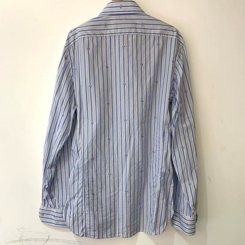 Gucci Gucci SS21 Blue Striped Long Sleeve Shirt Size US M / EU 48-50 / 2 - 2 Thumbnail