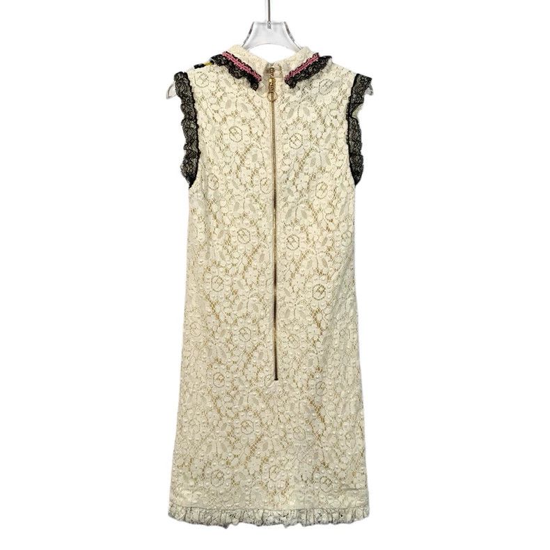 Gucci Beige Lace Cotton Sleeveless Dress Size XS / US 0-2 / IT 36-38 - 2 Thumbnail
