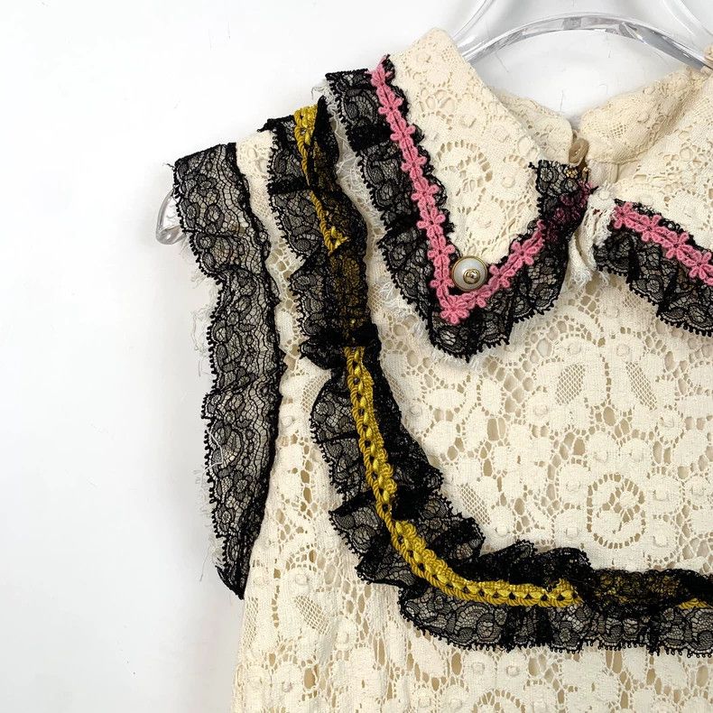 Gucci Beige Lace Cotton Sleeveless Dress Size XS / US 0-2 / IT 36-38 - 3 Thumbnail