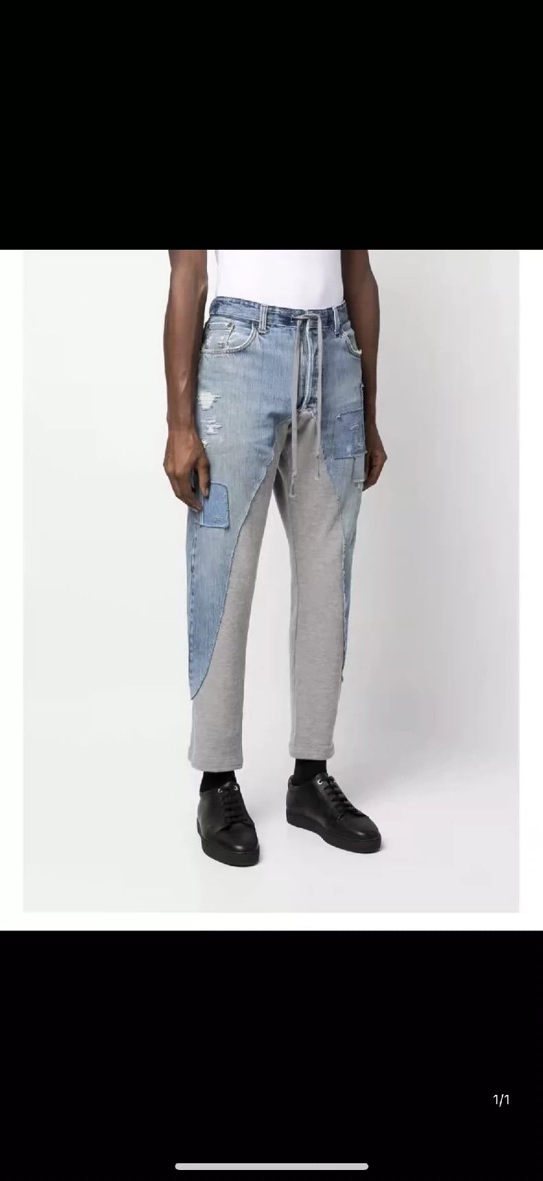 Greg Lauren Greg Lauren Patchwork off-the-ankle jeans Size US 30 / EU 46 - 9 Thumbnail