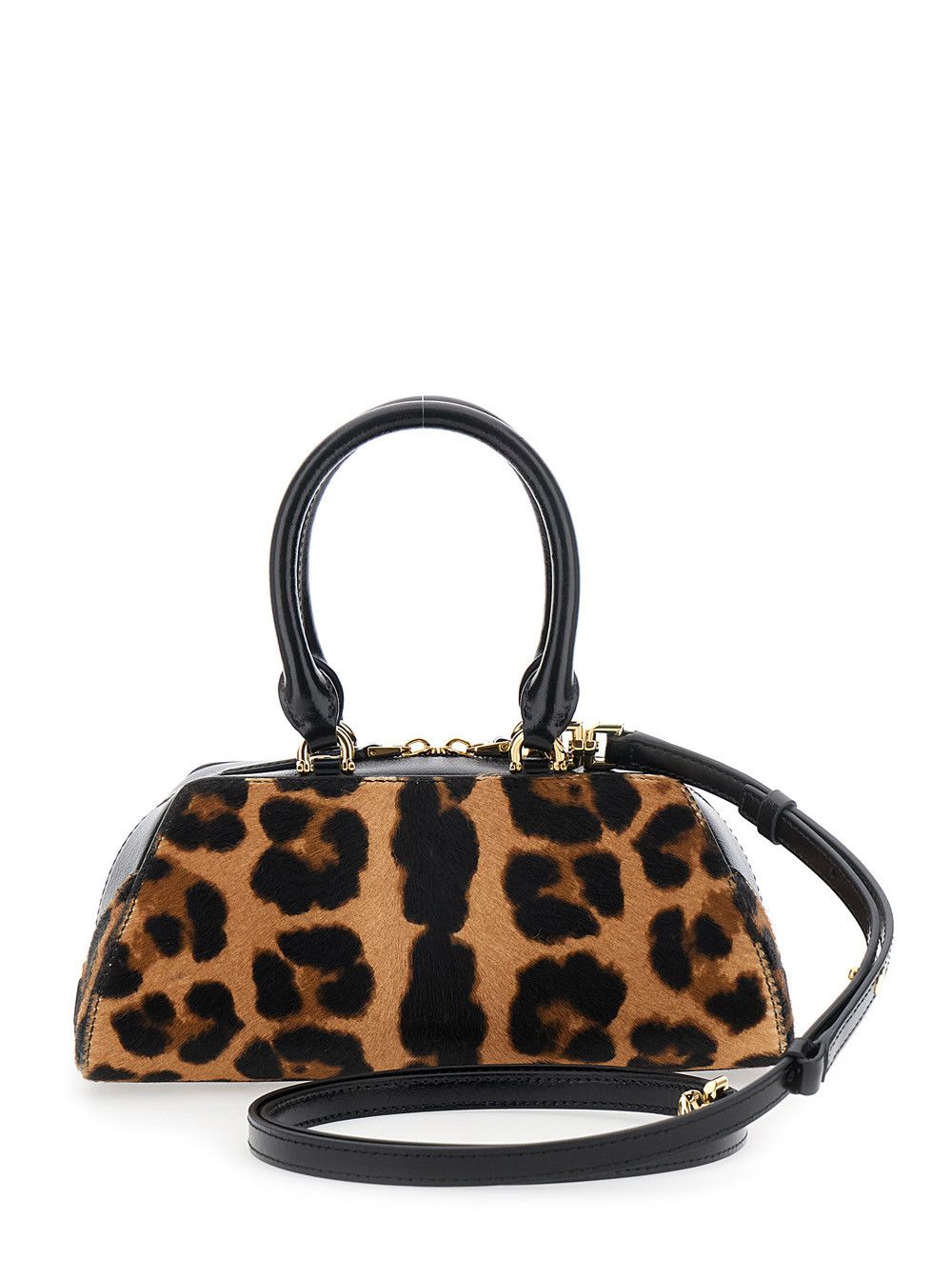 Givenchy 'Antigona East West' Brown Mini Handbag with Leopard Motif and logo lettering on the Front in Leather for Women Size ONE SIZE - 4 Thumbnail