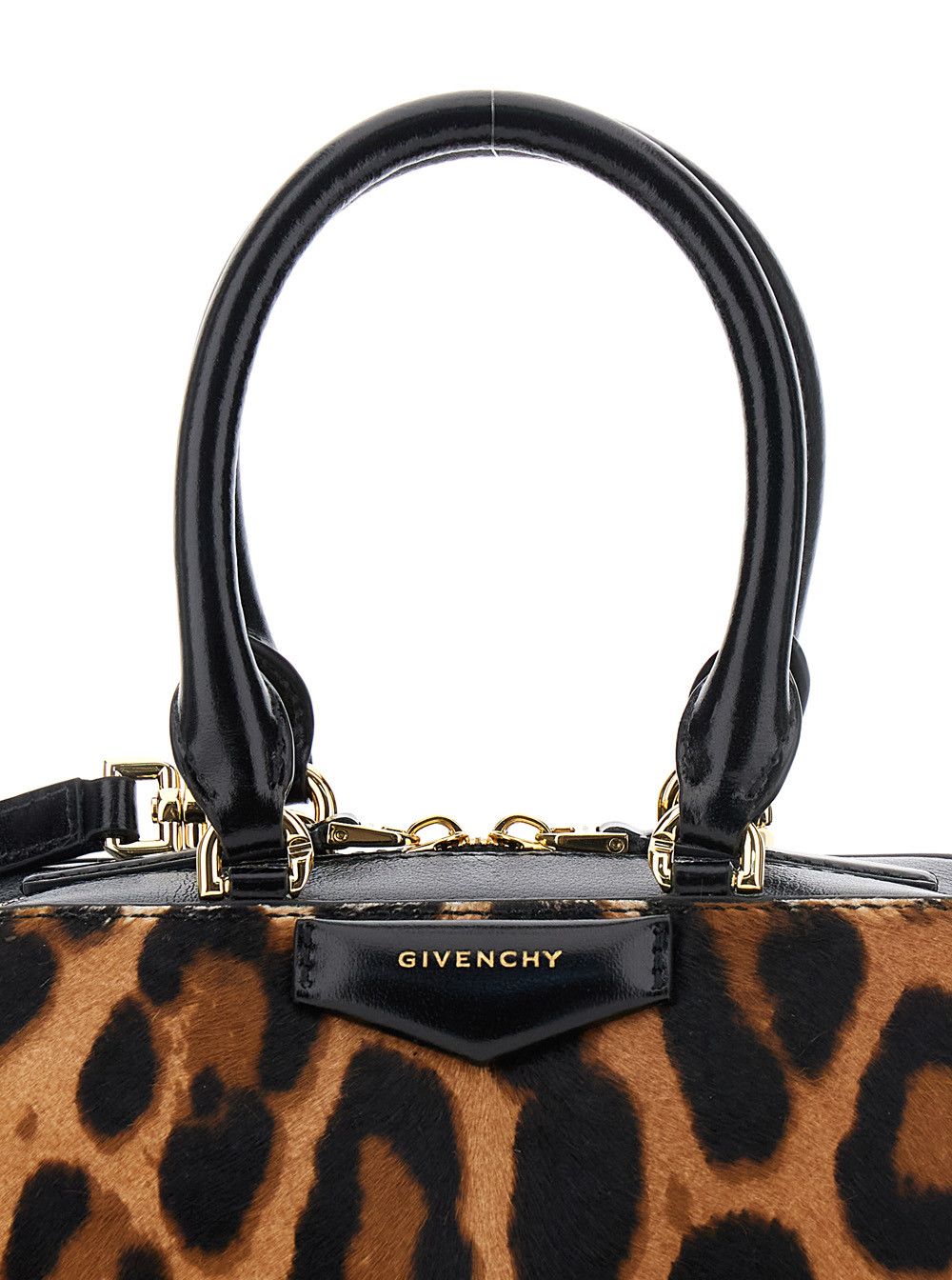 Givenchy 'Antigona East West' Brown Mini Handbag with Leopard Motif and logo lettering on the Front in Leather for Women Size ONE SIZE - 5 Thumbnail