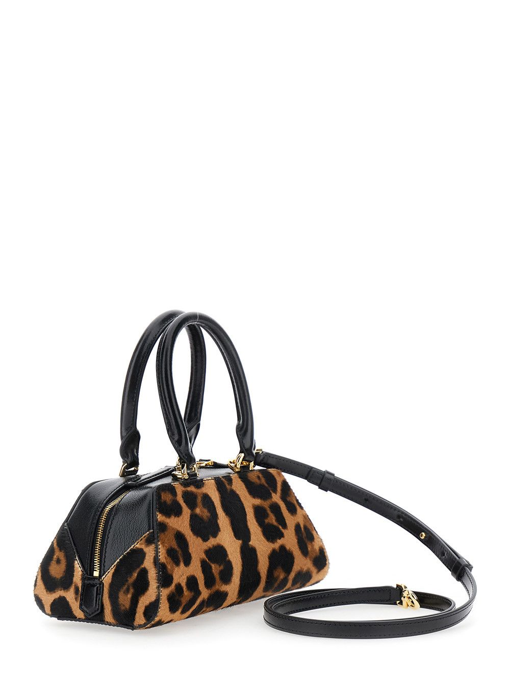 Givenchy 'Antigona East West' Brown Mini Handbag with Leopard Motif and logo lettering on the Front in Leather for Women Size ONE SIZE - 3 Thumbnail