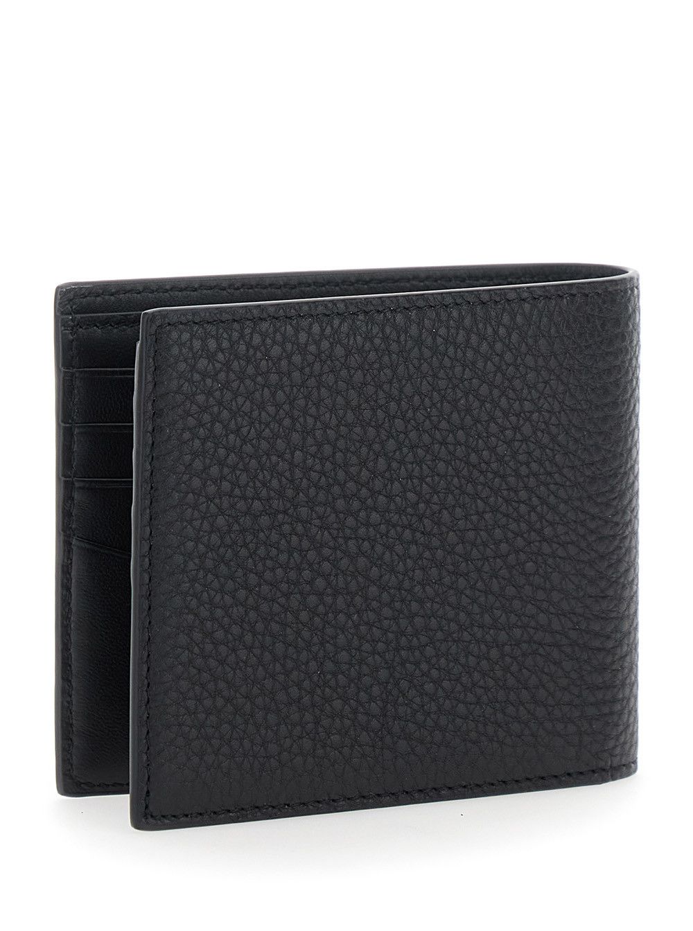 Givenchy Bi-Fold Wallet 'GIVENCHY' with Logo Lettering on the Front in Black Pebbled Leather for Men Size ONE SIZE - 3 Thumbnail