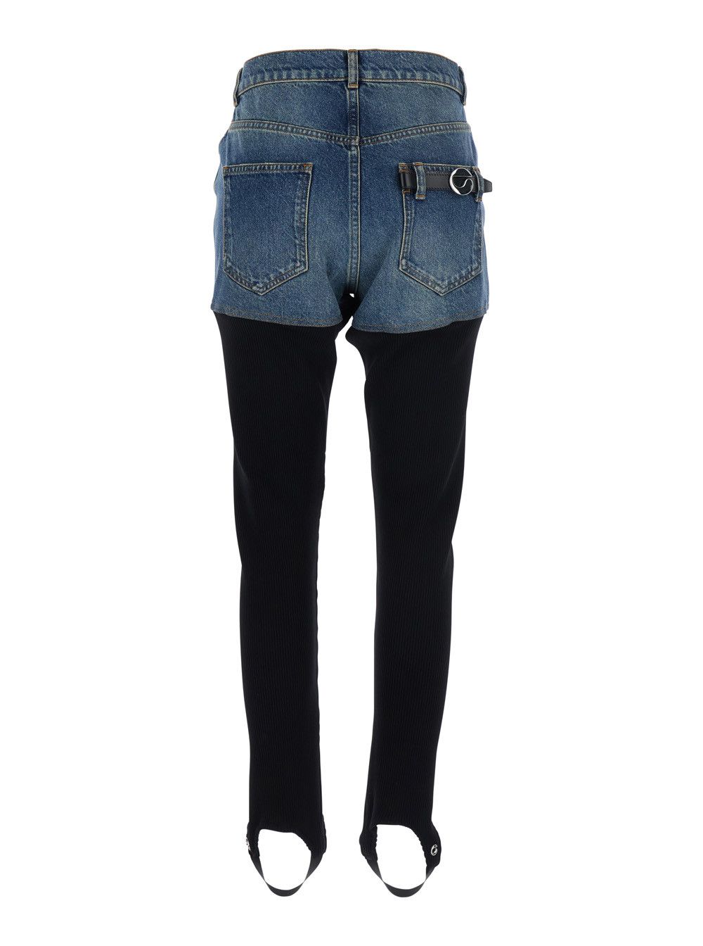 Coperni Multicolor Ribbed Leggings with Back Logo Plaque in Cotton Woman Size 28" / US 6 / IT 42 - 2 Thumbnail