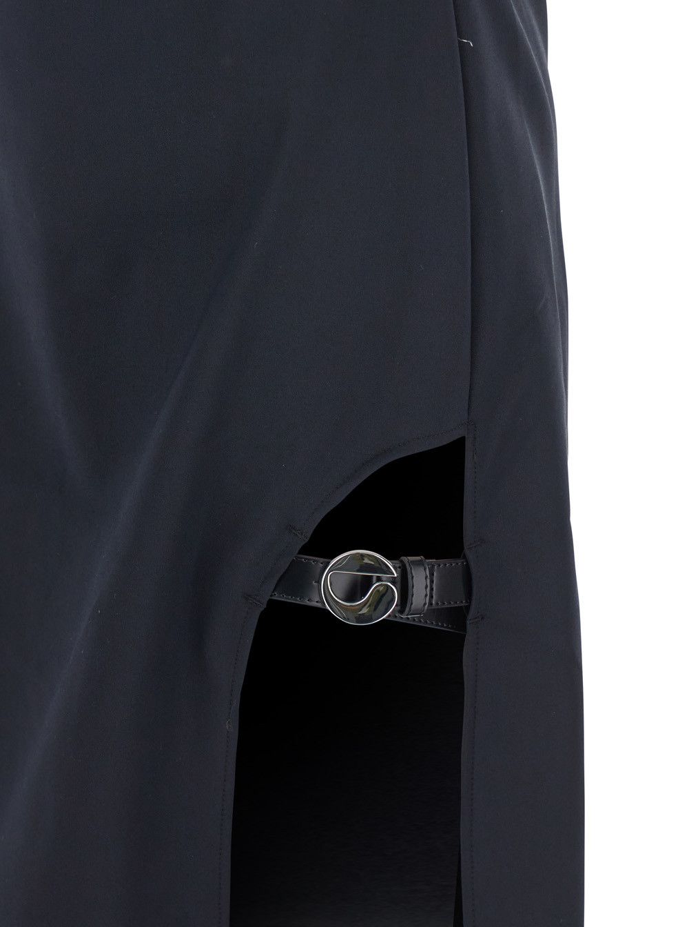 Coperni Black Long Dress with Thin Straps and Side Logo Plaque in Fabric Woman Size S / US 4 / IT 40 - 3 Thumbnail