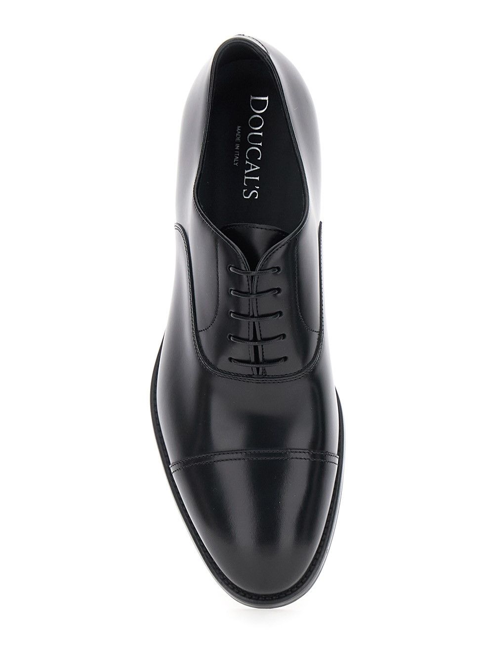 Doucal's Black Smooth Leather Five-Hole Oxford Shoes for Men Size US 11 / EU 44 - 4 Thumbnail