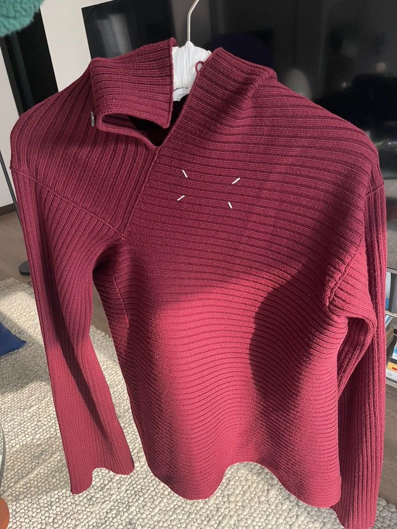 Maison Margiela Maison Margiela Deconstructed Red Sweater Size US M / EU 48-50 / 2 - 2 Thumbnail